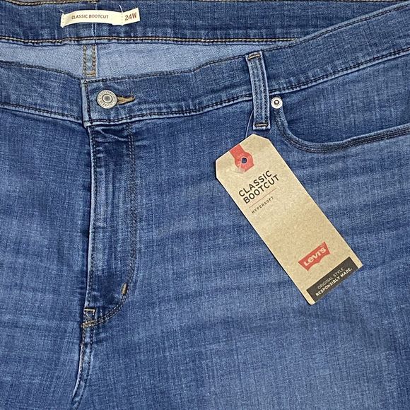NWT Levi's Classic Bootcut Mid Rise Jeans Blue Denim Med Wash Plus Size 24W - Picture 8 of 16